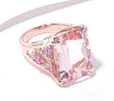 QVC Vault Octagon Natural Morganite Ring, 14K Rose Gold, Size 6